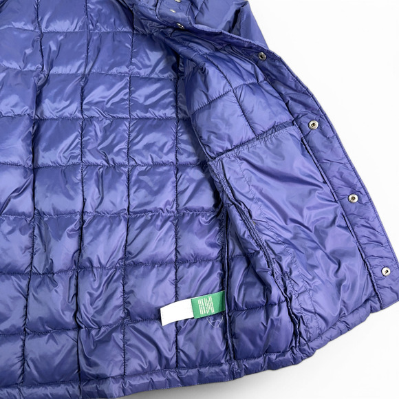 LL Bean Jacket Adult MEDIUM Blue Puffer Quilted Insulated Button Snap Coat - Picture 6 of 9